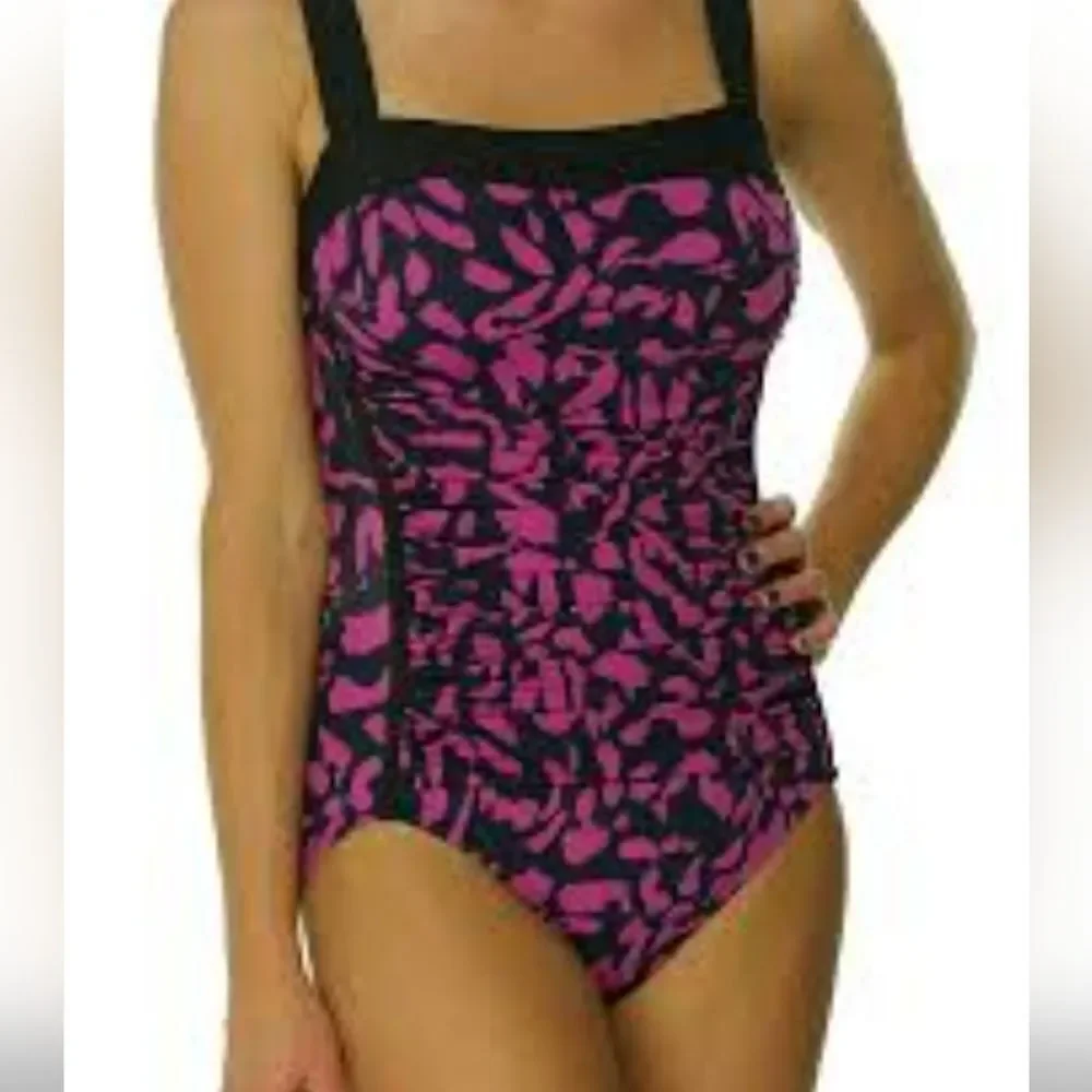 INC Internationals Concepts Animal Print One Piece Swimsuit SZ 10 - Picture 2 of 8